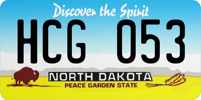 ND license plate HCG053