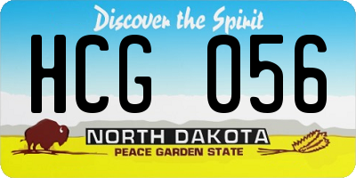 ND license plate HCG056