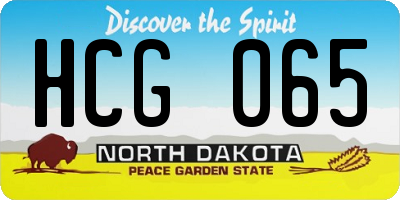 ND license plate HCG065