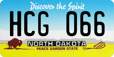 ND license plate HCG066