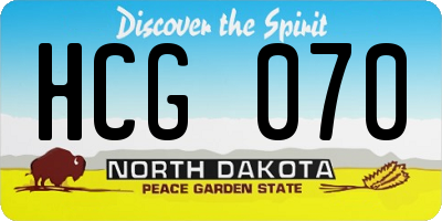 ND license plate HCG070