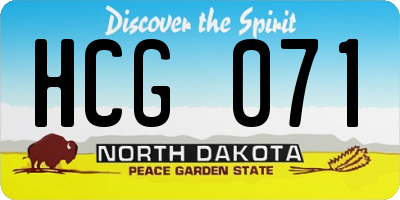 ND license plate HCG071