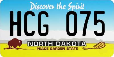 ND license plate HCG075