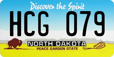 ND license plate HCG079