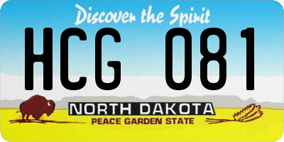 ND license plate HCG081