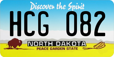 ND license plate HCG082