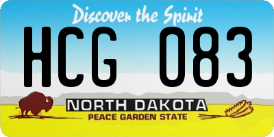 ND license plate HCG083