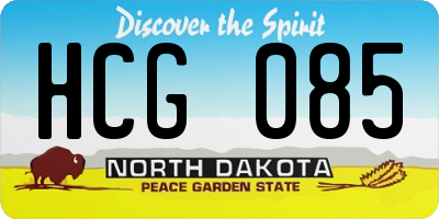 ND license plate HCG085