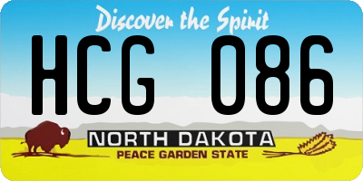 ND license plate HCG086