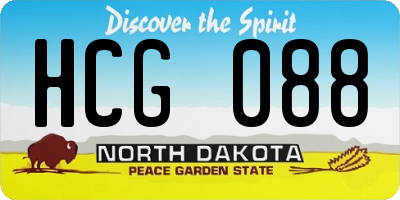 ND license plate HCG088