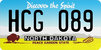 ND license plate HCG089