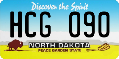 ND license plate HCG090