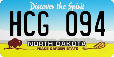 ND license plate HCG094