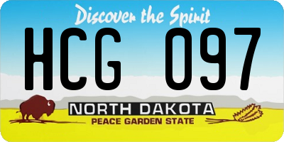 ND license plate HCG097