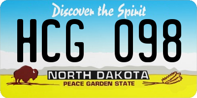 ND license plate HCG098