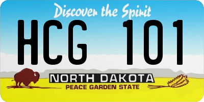 ND license plate HCG101