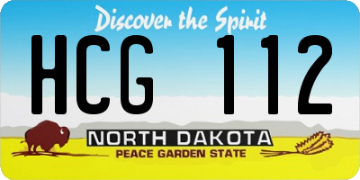 ND license plate HCG112