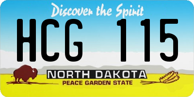 ND license plate HCG115