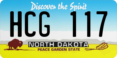 ND license plate HCG117