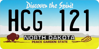 ND license plate HCG121