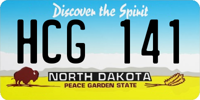 ND license plate HCG141
