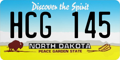 ND license plate HCG145