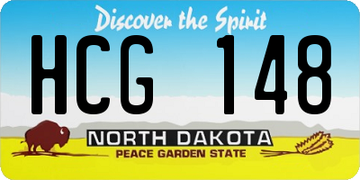 ND license plate HCG148