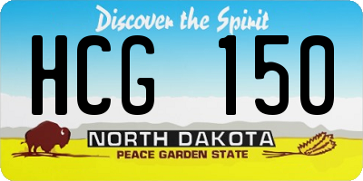 ND license plate HCG150