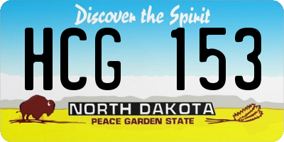 ND license plate HCG153