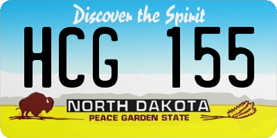 ND license plate HCG155