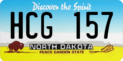 ND license plate HCG157
