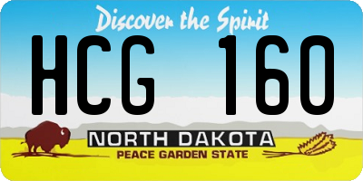 ND license plate HCG160