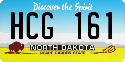 ND license plate HCG161