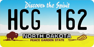 ND license plate HCG162