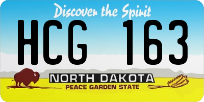 ND license plate HCG163