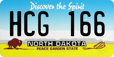 ND license plate HCG166