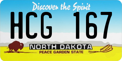 ND license plate HCG167