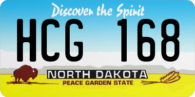 ND license plate HCG168