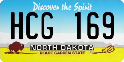 ND license plate HCG169