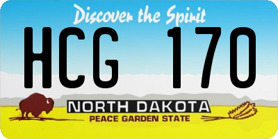 ND license plate HCG170