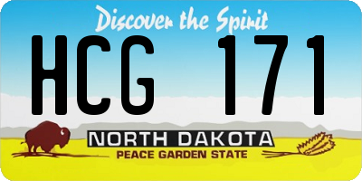 ND license plate HCG171
