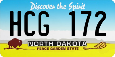 ND license plate HCG172