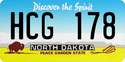 ND license plate HCG178