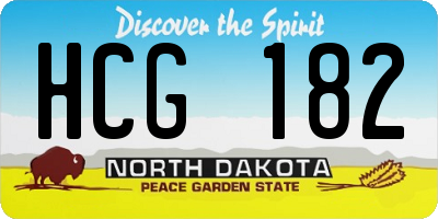 ND license plate HCG182