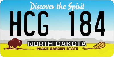 ND license plate HCG184