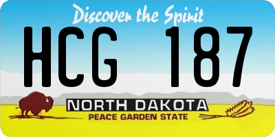 ND license plate HCG187