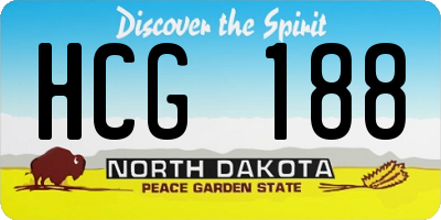 ND license plate HCG188