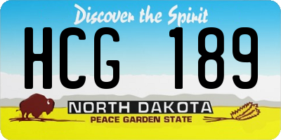 ND license plate HCG189