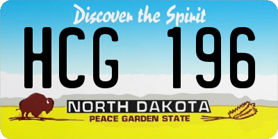 ND license plate HCG196