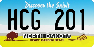 ND license plate HCG201